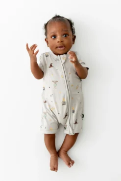 Zipper Shortall Romper in Starry Icon