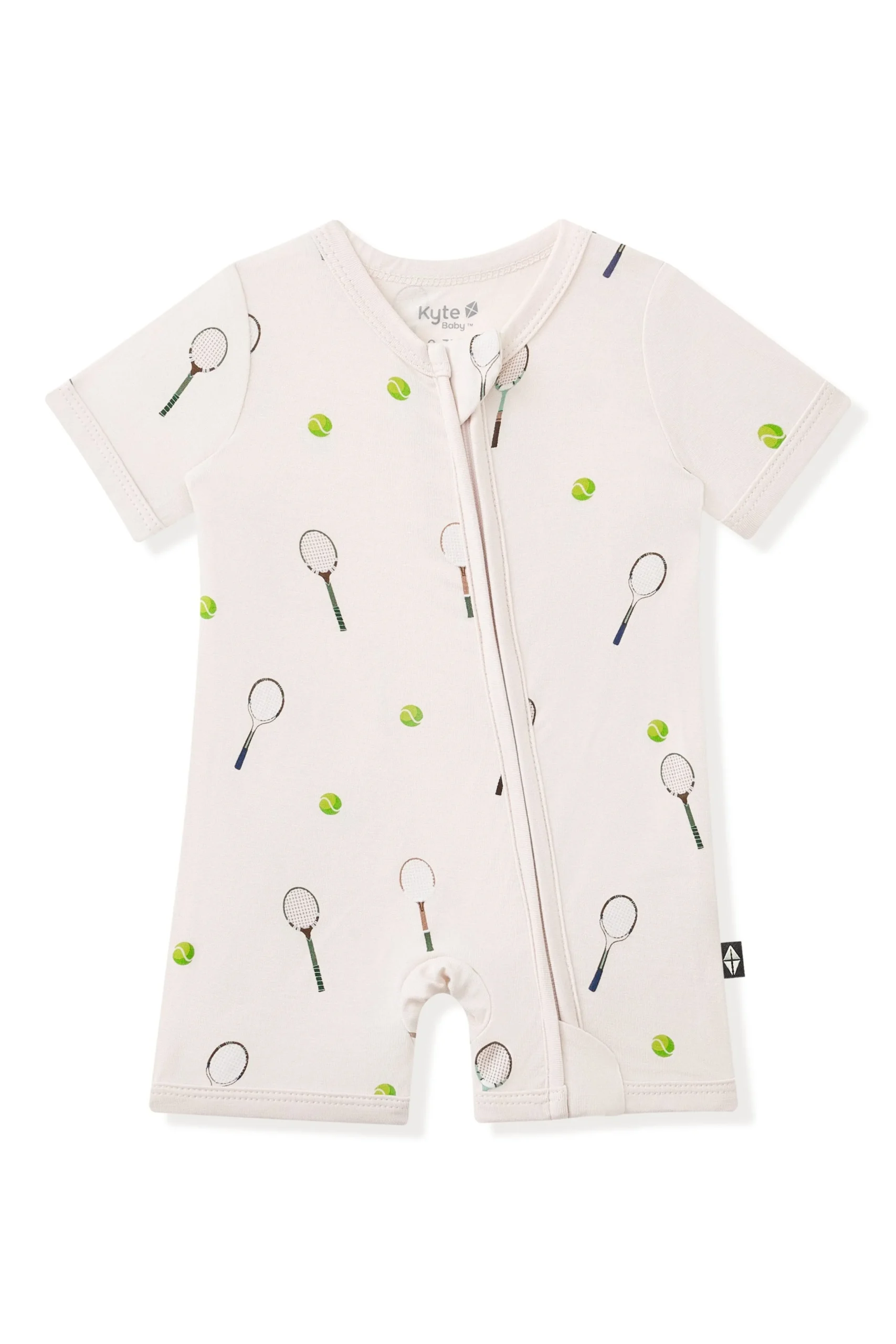 Zipper Shortall Romper in Tennis