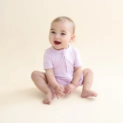 Zipper Shortall Romper in Thistle