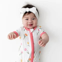 Zipper Shortall Romper in Tulip