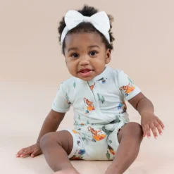 Zipper Shortall Romper in Winnie the Pooh Hundred Acre Wood